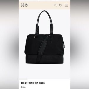 BÉIS Black Weekender Bag
